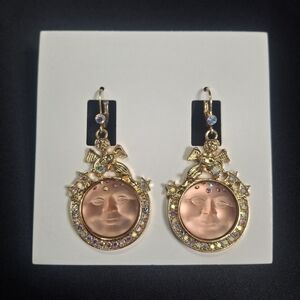 Kirks Folly Angel Moon Face Earrings